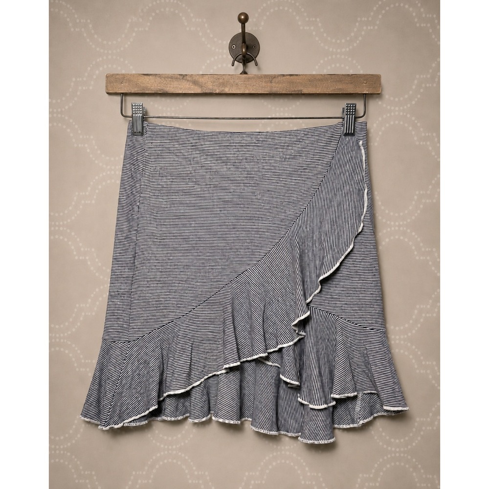 Club Monaco Ruffle Hem Striped Mini Skirt Size S
